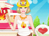 لعبة تلبيس باربي عاملة الإطفاء للبنات فلاش اونلاين